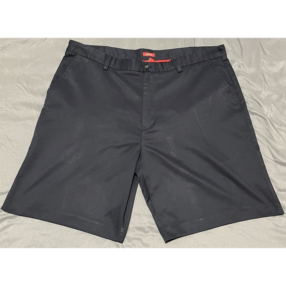 IZOD Mens Pleated Dress Shorts Size 42 Navy Blue Golf Casual Chino
